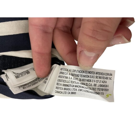 Zara Women Halter Neck Top Size XL Blue White Striped ZW collection 2906/096 NWT - Picture 8 of 12